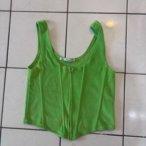 corset zipper velvet crop top  * read description * accepting offers